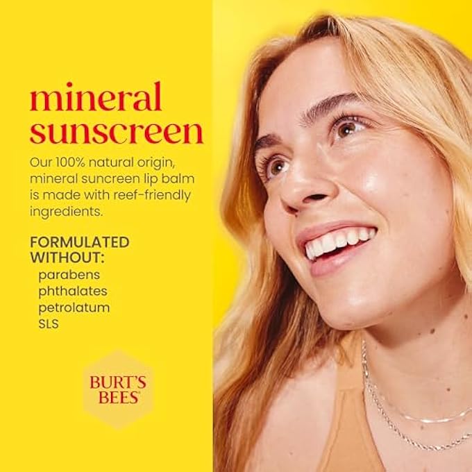 Burt's Bees BURTS BEES SPF 30 LIP BALM, BEACHES AND CREAM, WATER-RESISTANT SUN CARE, NANO-FREE ZINC OXIDE FORMULA, NATURAL ORIGIN CONDITIONING LIP TREATMENT, 3 TUBES, 0.15 OZ. - Image 4